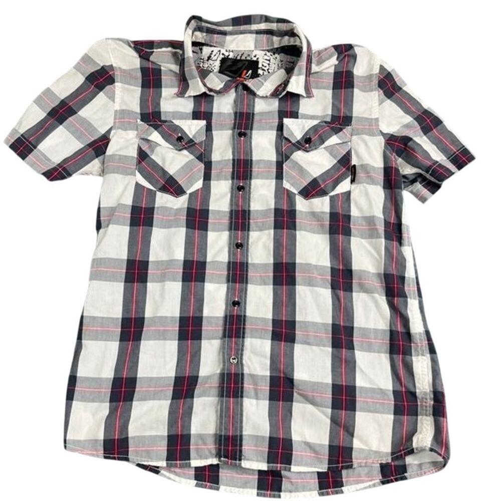 Mens amplify black and white plaid button-up good condition